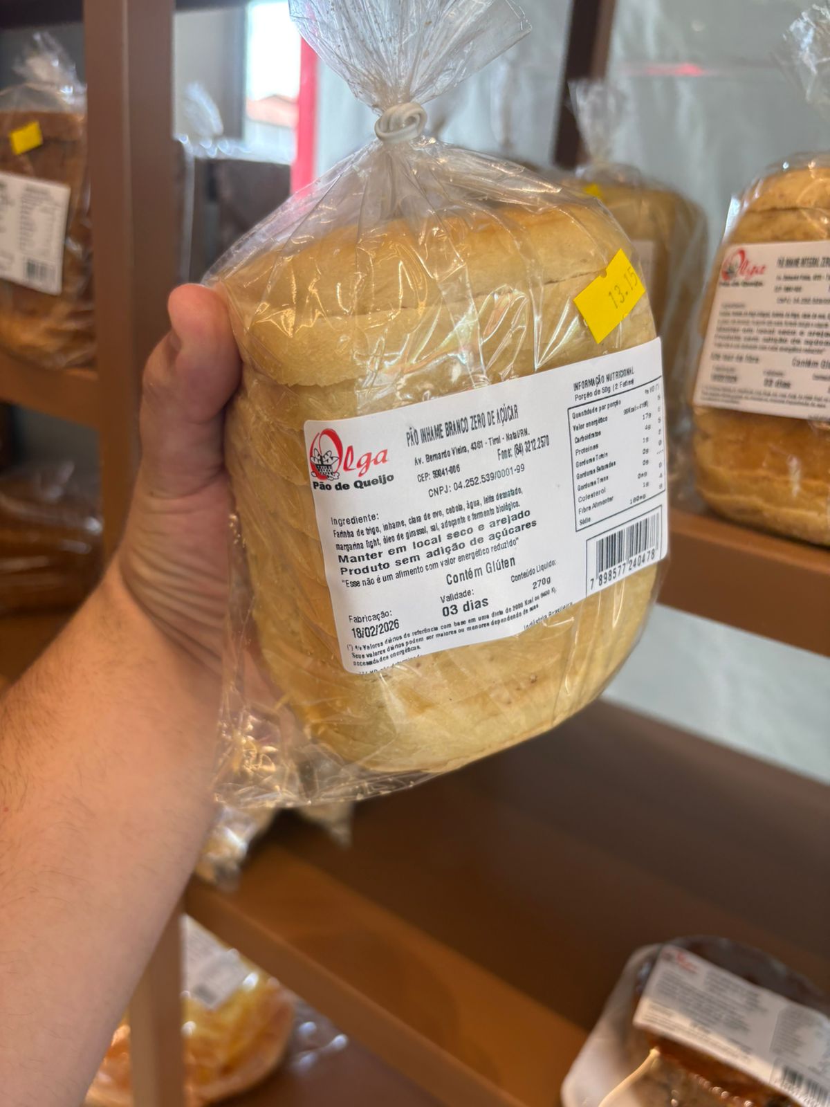 Pão de Inhame Branco Zero Açúcar (PCT)