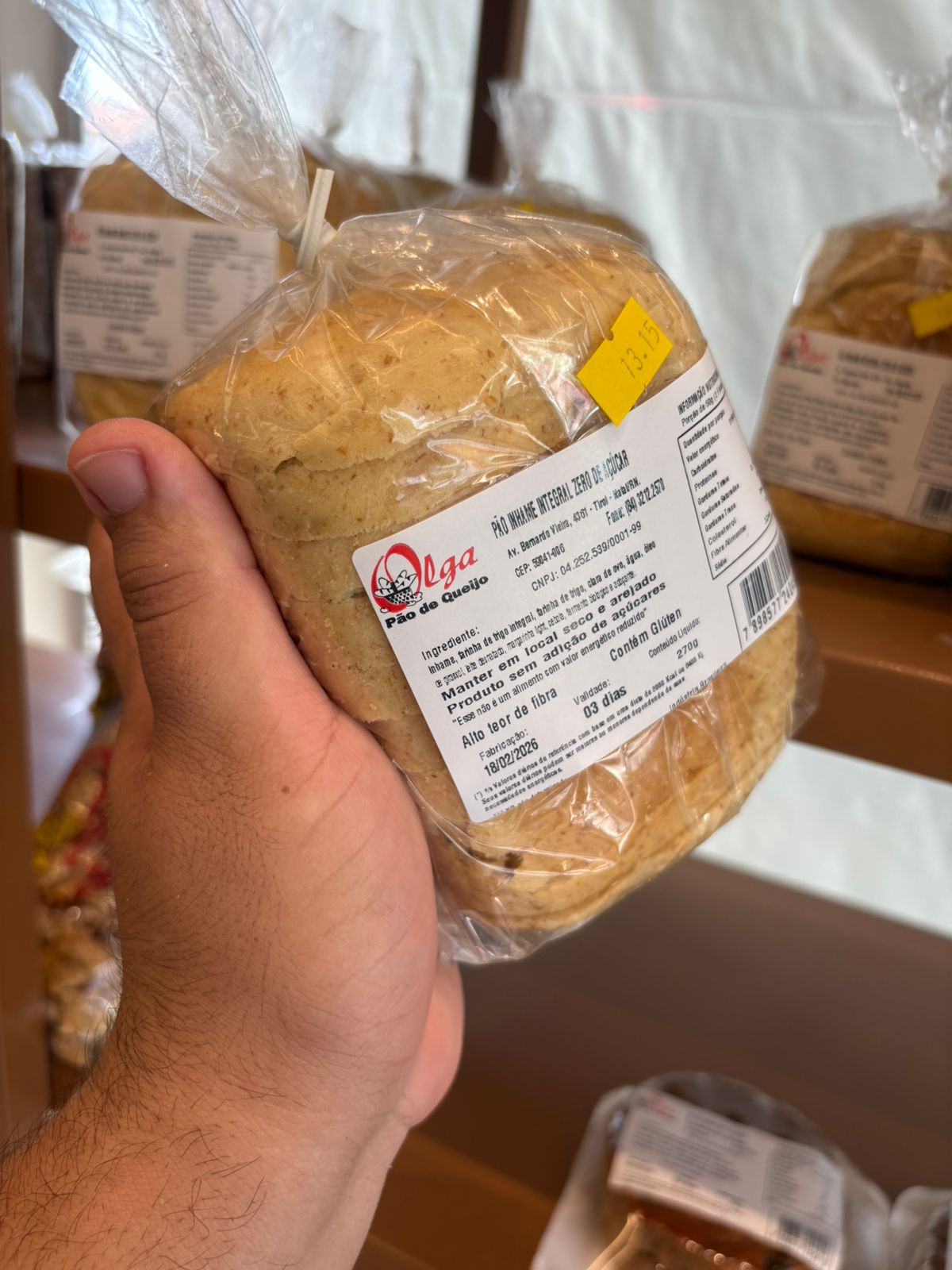Pão de Inhame Integral Zero Açúcar (UN)